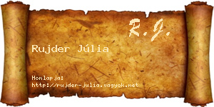 Rujder Júlia névjegykártya