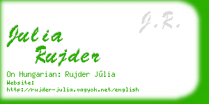 julia rujder business card