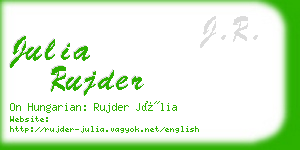 julia rujder business card